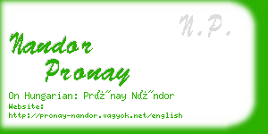 nandor pronay business card